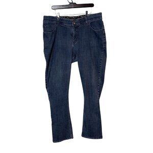 Riders By Lee Womens Midrise Bootcut Jeans Size 18W/L Blue Stretch Denim Embroid